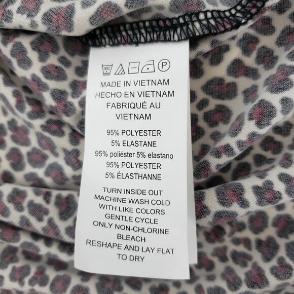 NWT MICHAEL KORS Arm Slit Animal Print Top Blouse Women L V-Neck Ruby Black - Picture 14 of 14